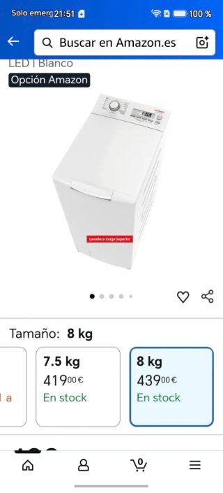 Lavadora Carga Superior Blanca 8 kg