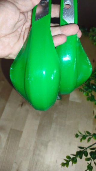 Juego de paramanos verde de metal para moto