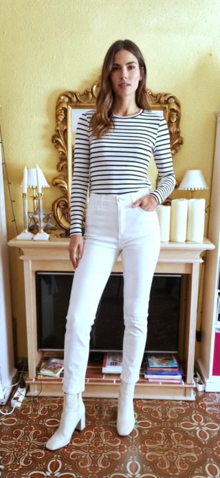 Pantalón Pitillo Talle Alto ElásticoEfecto Imperme