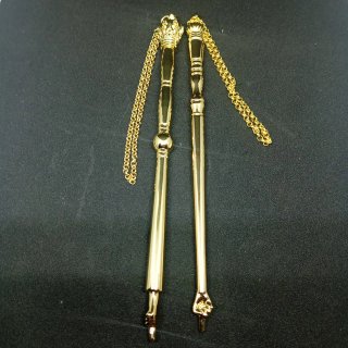 2 PUNTEROS BAÑADOS EN ORO CON CADENA Y ESTUCHE