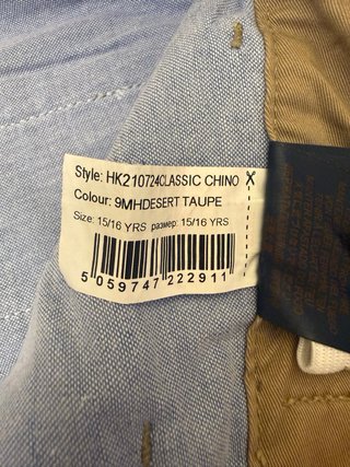 Pantalón Chino Hackett T. 15/16 Años