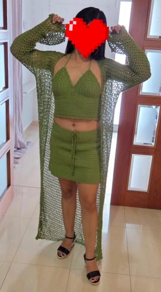 Conjunto crochet 3 piezas hecho a mano