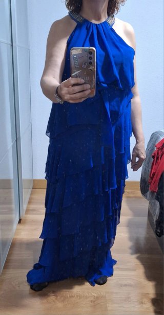 Vestido fiesta azul Corte Inglés
