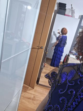 Vestido fiesta azul Corte Inglés