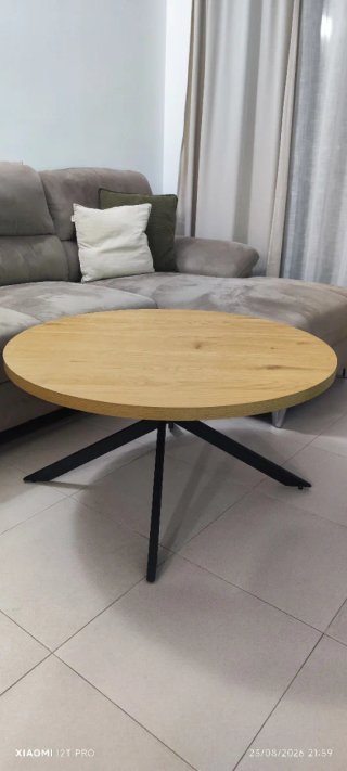 Mesa redonda madera y metal