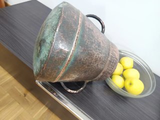 Perola antigua de cobre hecha a mano S. XIX