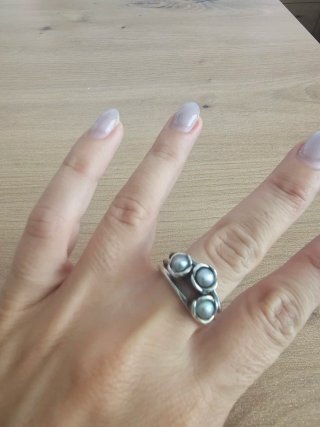 Anillo Pandora de plata 925 con perlas