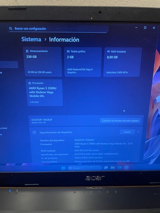 Portatile Acer Ryzen 5 8GB RAM 256GB SSD