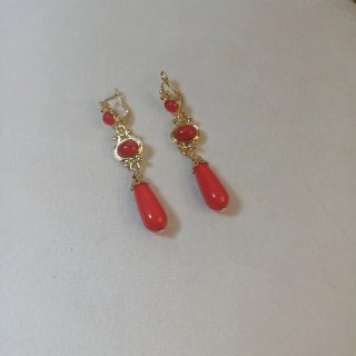 Pendientes Corales Chapado Oro 18k