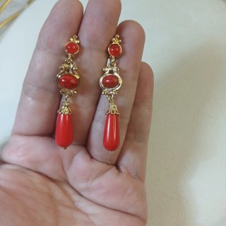 Pendientes Corales Chapado Oro 18k