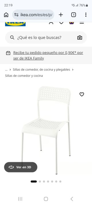 Silla IKEA blanca de plástico