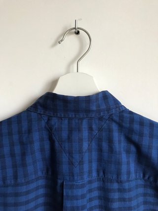 Camisa Tommy Hilfiger Azul Custom Fit Old money