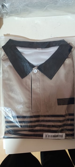 Polo marrón con rayas negras Talla XXXL