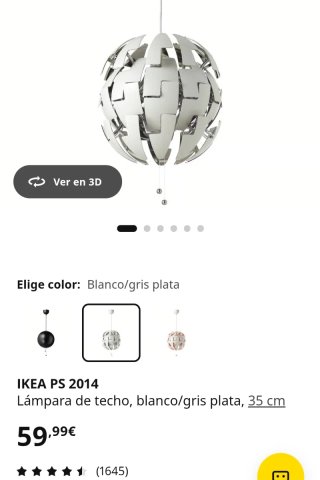 Lámpara de techo moderna blanca plegable.