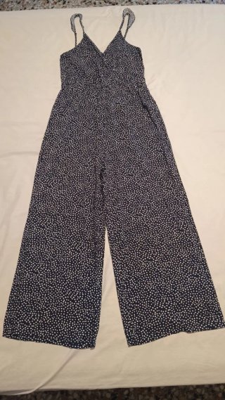 Mono azul marino con lunares blancos