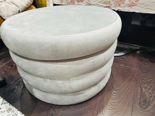 Puff grande de almacenamiento beige/gris