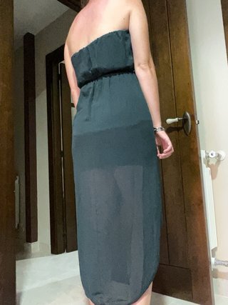 Vestido verde sin tirantes S-M