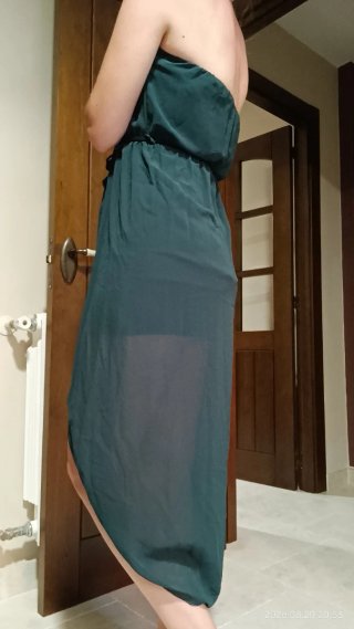 Vestido verde sin tirantes S-M