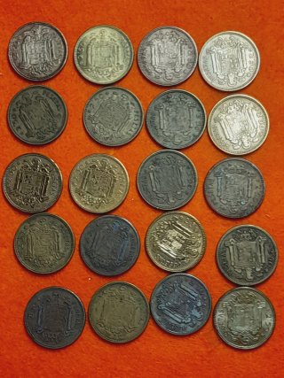 20 Monedas de 2.50 pesetas de España 1953