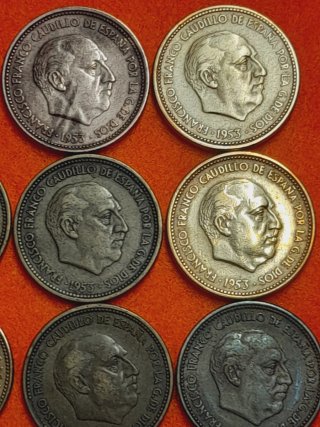 20 Monedas de 2.50 pesetas de España 1953
