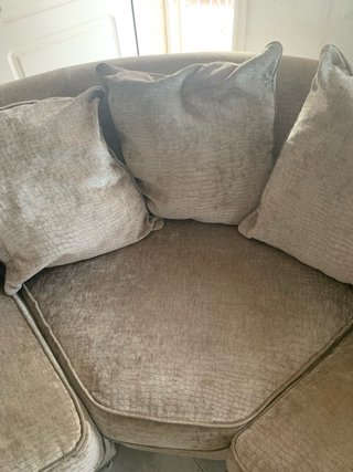 Sofá rinconera grande tela beige