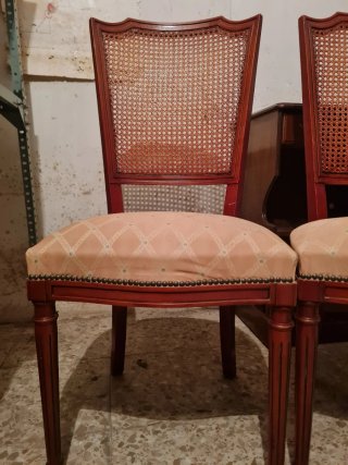 Juego de 2 Sillas de Madera y Rattan