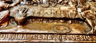 quadro bassorilievo ultima cena Gesù 89x69 bronzo