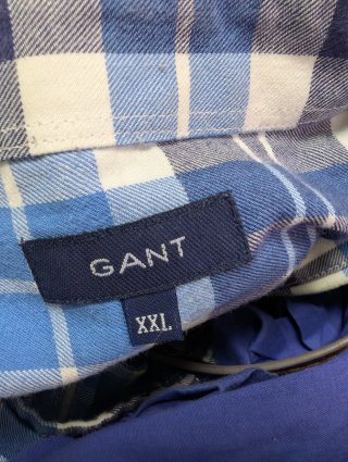 Camisa de cuadros azul y blanca.Gant.XXL.100%algod
