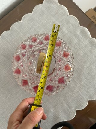Bombonera cristal con tapa dorada