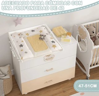 Cambiador Bebé WOLTU 70x75x10 cm Blanco