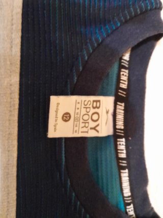 Sudadera niño 12 años gris y azul