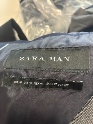 Chaqueta de traje Zara Man azul Talla M