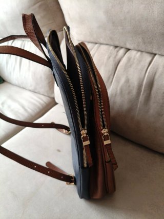 Mochila Portanotebook Azul y Marrón