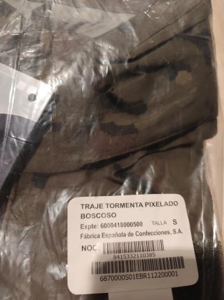 Traje Tormenta Militar Pixelado Boscoso Talla S