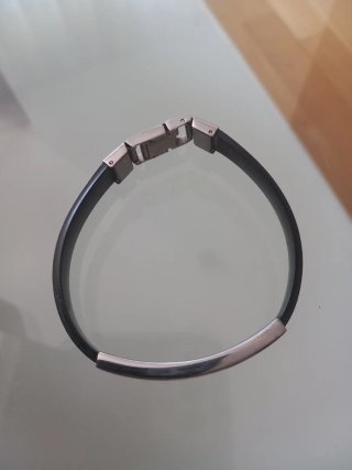 Pulsera Unisex Negra y Plateada