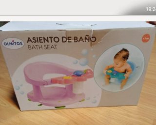 Asiento de baño para bebé rosa