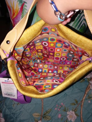 ( NUEVO ) Bolso Caminatta Otoñal Amarillo y Morado