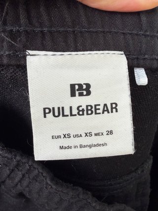 Pull&Bear Pantalón Negro Talla XS