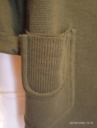 Abrigo Coatigan Lana Verde Musgo Vintage