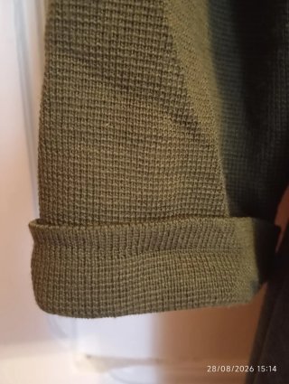 Abrigo Coatigan Lana Verde Musgo Vintage