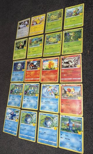 20 Cartas Coleccionables Pokémon