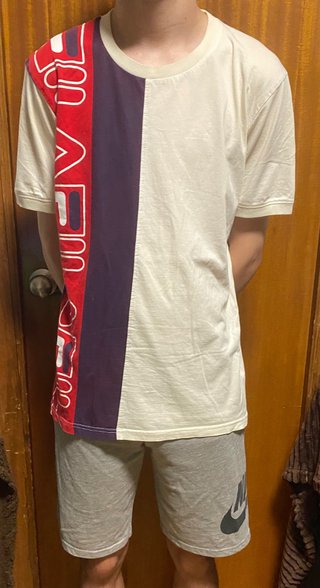 Camiseta Fila Hombre Roja y Blanca