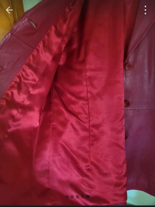 Chaqueta de Piel In Extenso Roja Mujer