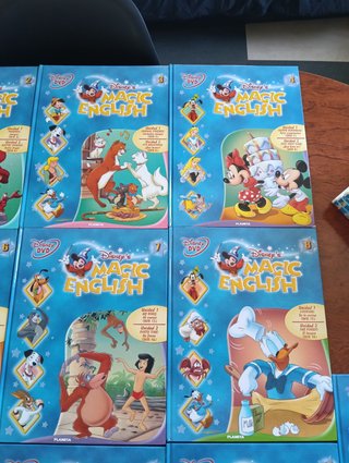 Lote 13 Libros + 6 DVDs Disney Magic English