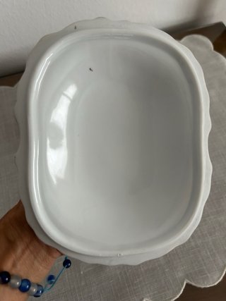 Joyero porcelana flores azul y rosa