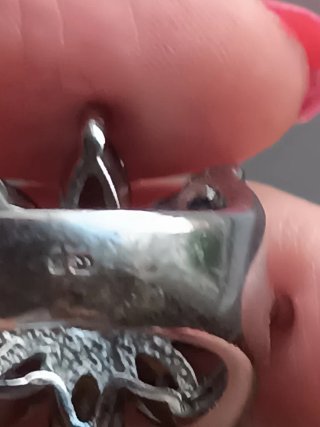 Anillo Plata y Piedras Preciosas Marrones