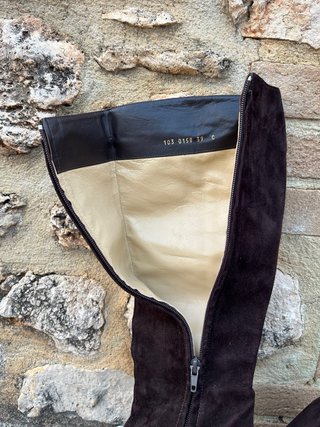 Stivali alti Gucci in camoscio marrone