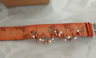 Alviero Martini Bracciale Perle Marroni e Bianche