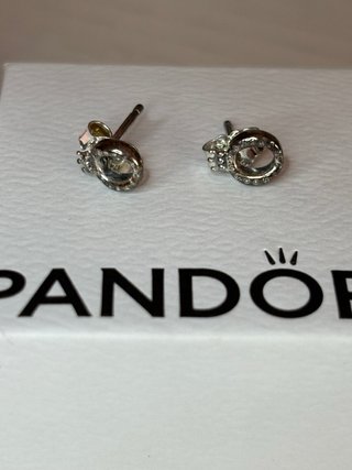 Orecchini Pandora Argento con Logo e Corona