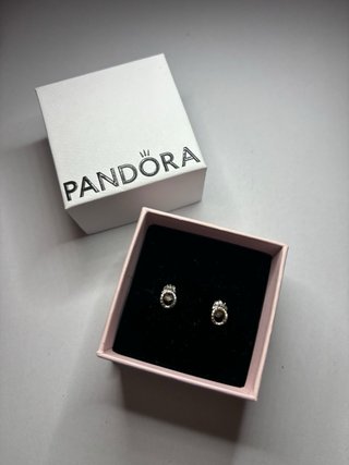 Orecchini Pandora Argento con Logo e Corona